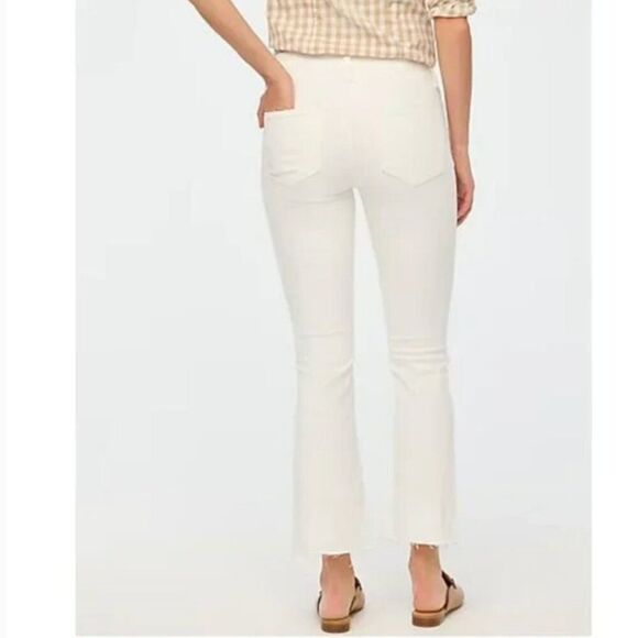 J.Crew Flare Crop Mid Rise White Jean in stretch Sz 26 BO933 - Picture 2 of 15